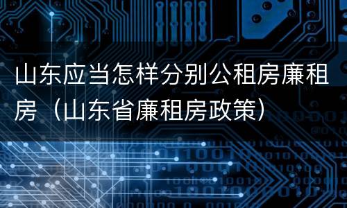 山东应当怎样分别公租房廉租房（山东省廉租房政策）