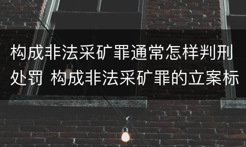 构成非法采矿罪通常怎样判刑处罚 构成非法采矿罪的立案标准
