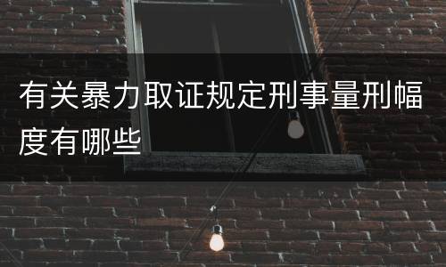 有关暴力取证规定刑事量刑幅度有哪些