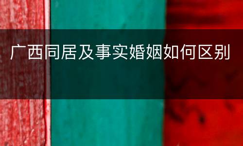 广西同居及事实婚姻如何区别