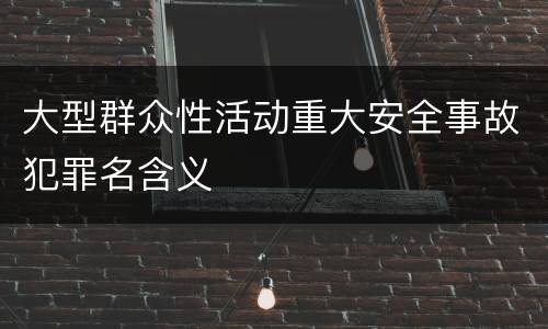 大型群众性活动重大安全事故犯罪名含义