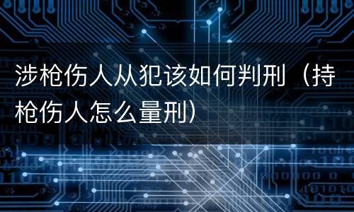 涉枪伤人从犯该如何判刑（持枪伤人怎么量刑）