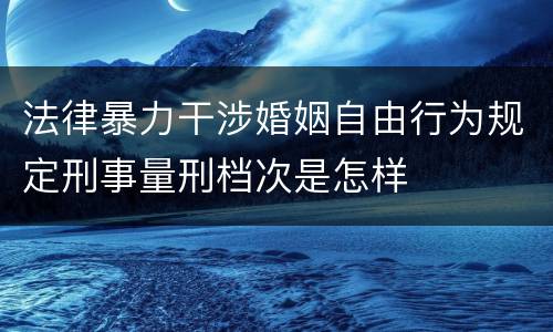 法律暴力干涉婚姻自由行为规定刑事量刑档次是怎样