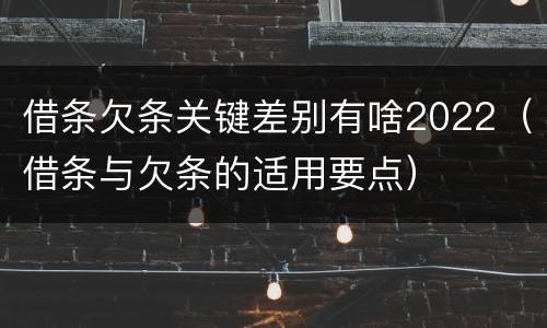 借条欠条关键差别有啥2022（借条与欠条的适用要点）