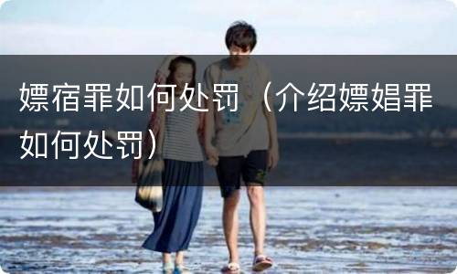 嫖宿罪如何处罚（介绍嫖娼罪如何处罚）