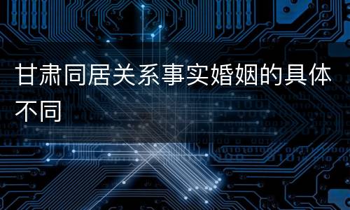 甘肃同居关系事实婚姻的具体不同