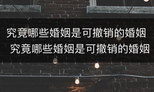 究竟哪些婚姻是可撤销的婚姻 究竟哪些婚姻是可撤销的婚姻呢