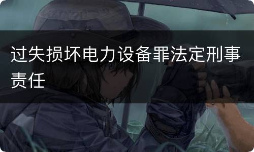 过失损坏电力设备罪法定刑事责任