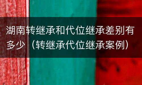湖南转继承和代位继承差别有多少（转继承代位继承案例）