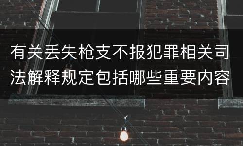 有关丢失枪支不报犯罪相关司法解释规定包括哪些重要内容