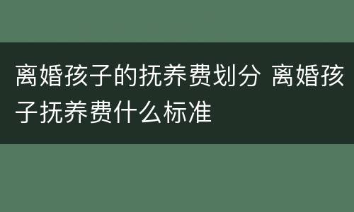 离婚孩子的抚养费划分 离婚孩子抚养费什么标准