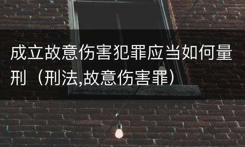 成立故意伤害犯罪应当如何量刑（刑法,故意伤害罪）