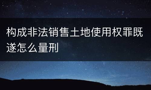构成非法销售土地使用权罪既遂怎么量刑