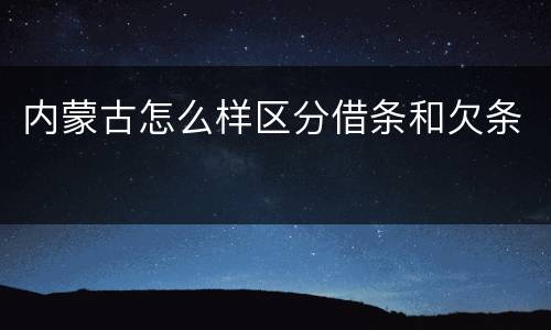 内蒙古怎么样区分借条和欠条