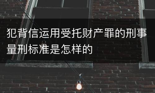 犯背信运用受托财产罪的刑事量刑标准是怎样的