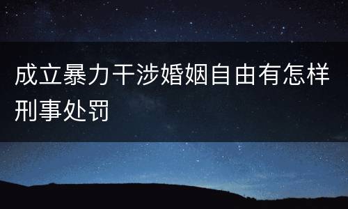 成立暴力干涉婚姻自由有怎样刑事处罚
