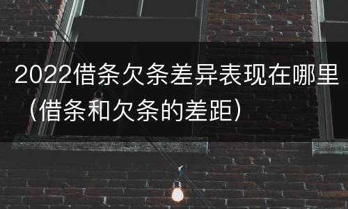 2022借条欠条差异表现在哪里（借条和欠条的差距）