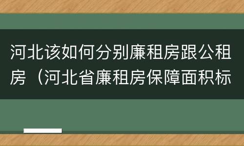 河北该如何分别廉租房跟公租房（河北省廉租房保障面积标准）