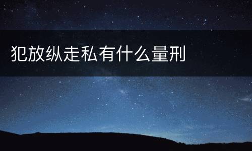 犯放纵走私有什么量刑