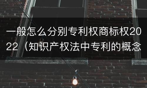 一般怎么分别专利权商标权2022（知识产权法中专利的概念）