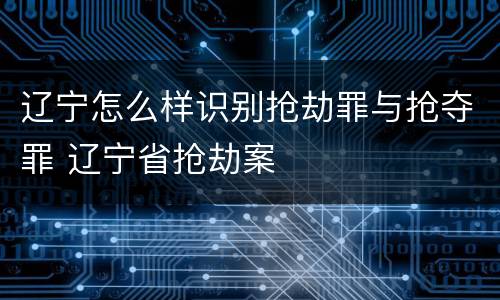 辽宁怎么样识别抢劫罪与抢夺罪 辽宁省抢劫案