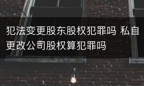 犯法变更股东股权犯罪吗 私自更改公司股权算犯罪吗