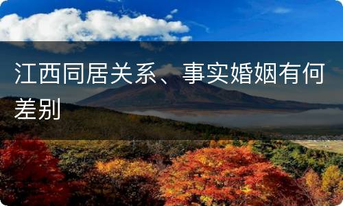 江西同居关系、事实婚姻有何差别