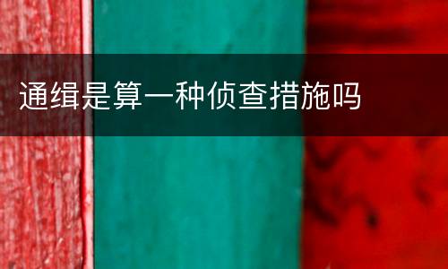 通缉是算一种侦查措施吗