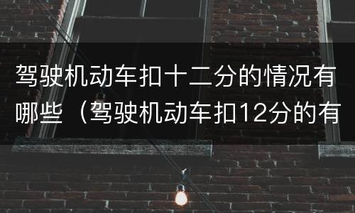 驾驶机动车扣十二分的情况有哪些（驾驶机动车扣12分的有哪些情况）