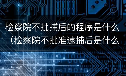 检察院不批捕后的程序是什么（检察院不批准逮捕后是什么程序）