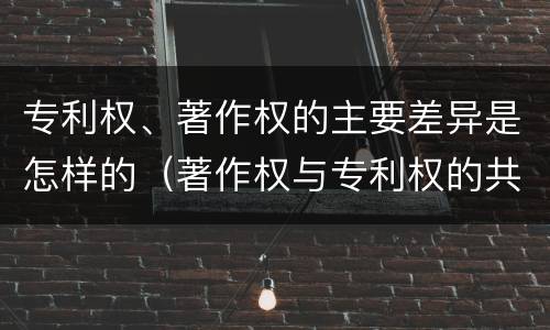 专利权、著作权的主要差异是怎样的（著作权与专利权的共性有）