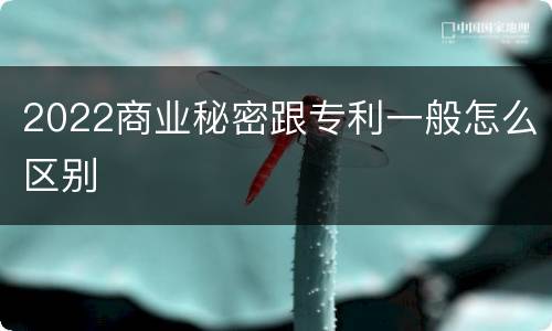 2022商业秘密跟专利一般怎么区别