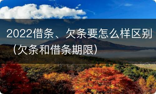 2022借条、欠条要怎么样区别（欠条和借条期限）