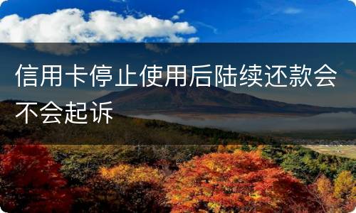信用卡停止使用后陆续还款会不会起诉