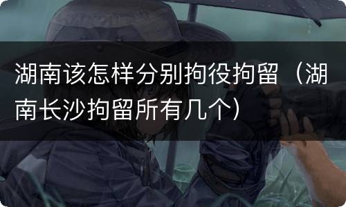 湖南该怎样分别拘役拘留（湖南长沙拘留所有几个）