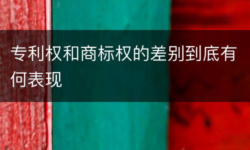 专利权和商标权的差别到底有何表现
