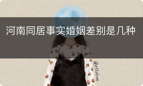 河南同居事实婚姻差别是几种