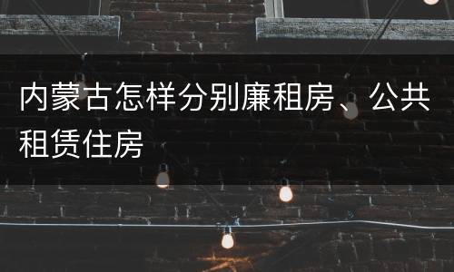 内蒙古怎样分别廉租房、公共租赁住房