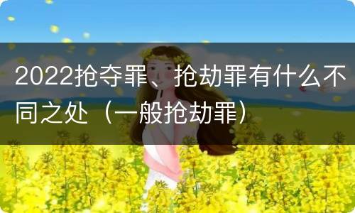 2022抢夺罪、抢劫罪有什么不同之处（一般抢劫罪）