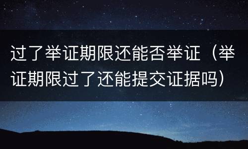 过了举证期限还能否举证（举证期限过了还能提交证据吗）