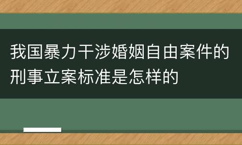我国暴力干涉婚姻自由案件的刑事立案标准是怎样的