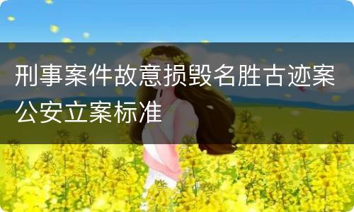 刑事案件故意损毁名胜古迹案公安立案标准