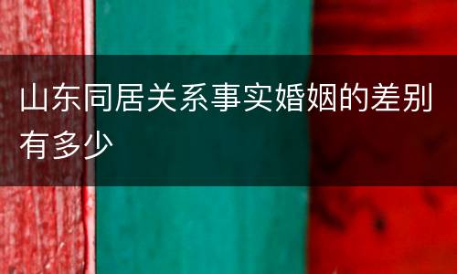 山东同居关系事实婚姻的差别有多少