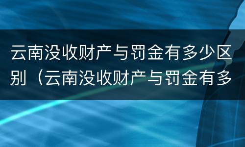 云南没收财产与罚金有多少区别（云南没收财产与罚金有多少区别呢）