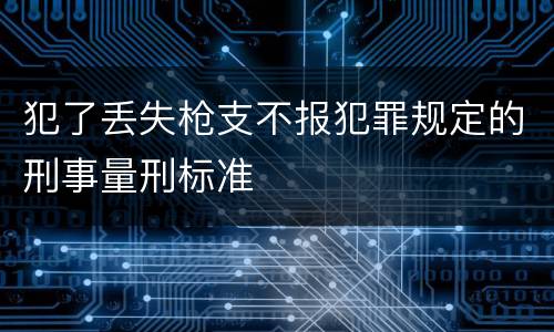 犯了丢失枪支不报犯罪规定的刑事量刑标准