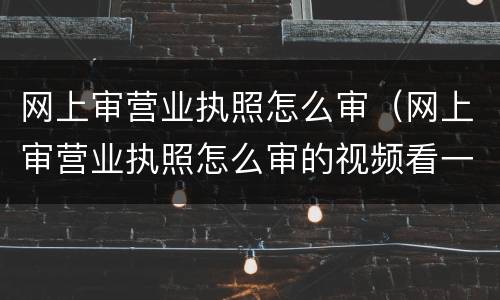 网上审营业执照怎么审（网上审营业执照怎么审的视频看一下）