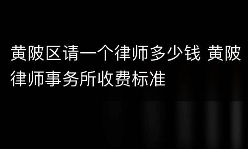黄陂区请一个律师多少钱 黄陂律师事务所收费标准