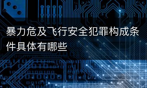 暴力危及飞行安全犯罪构成条件具体有哪些