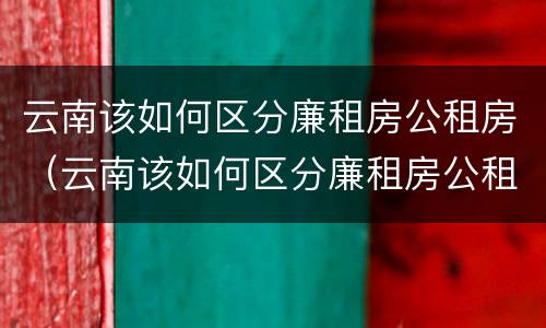云南该如何区分廉租房公租房（云南该如何区分廉租房公租房和私租房）