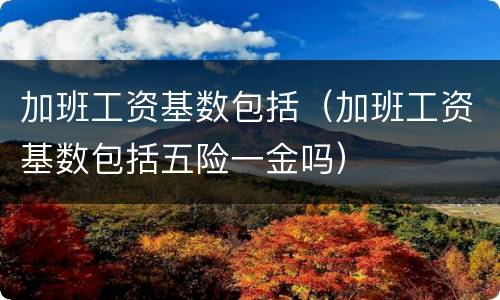 加班工资基数包括（加班工资基数包括五险一金吗）